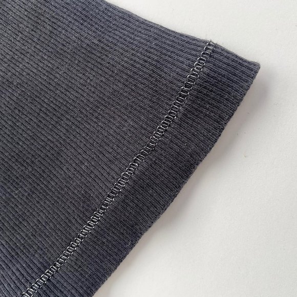 Express Ladies Ribbed L Tank Top Black w Metallic Silver Trim Stitching - Picture 5 of 11